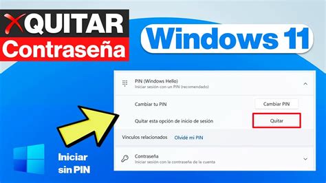 contraseñaeliminar|Cómo quitar la contraseña y el PIN de Windows 11